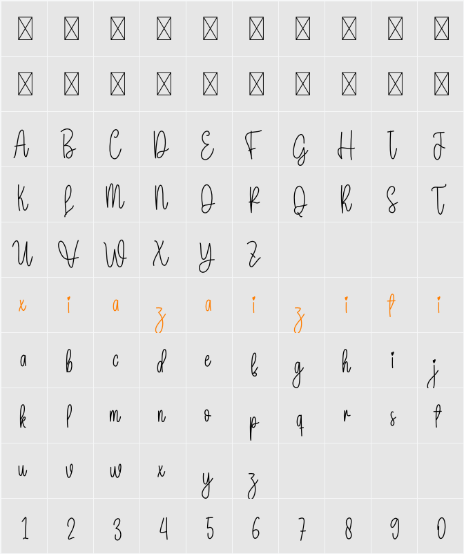 Baby Spring 字符映射表