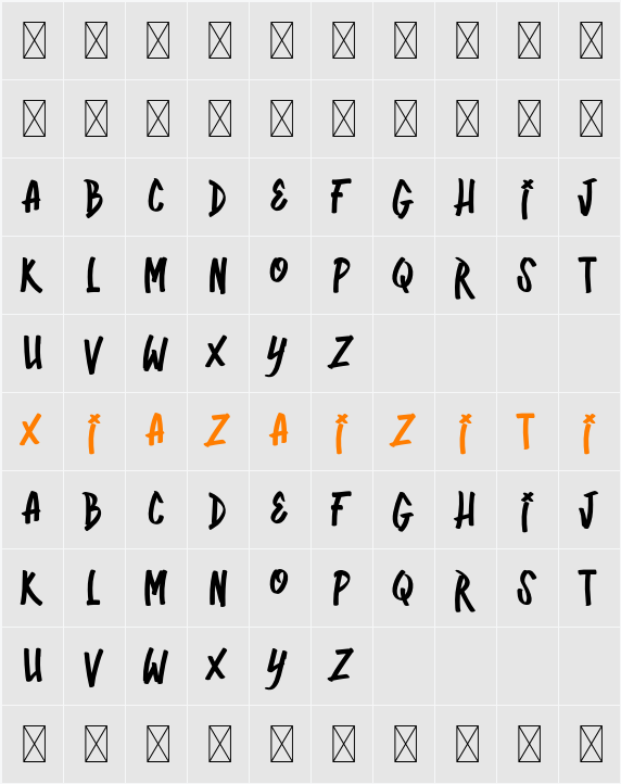 Black Warm Demo 字符映射表