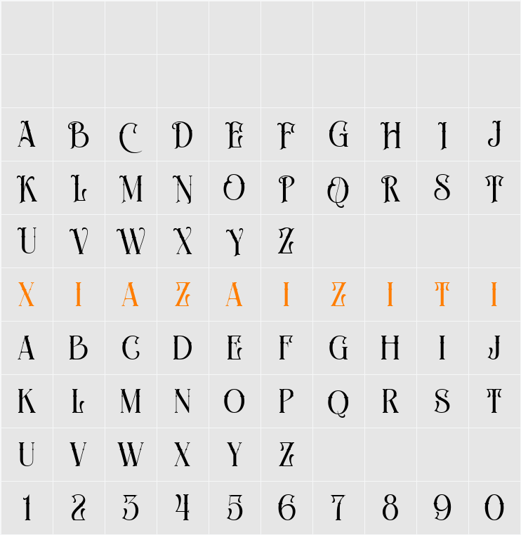 Blazer Demo 字符映射表