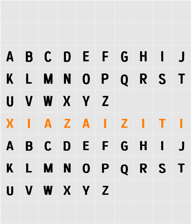 Bergins Rough Demo 字符映射表