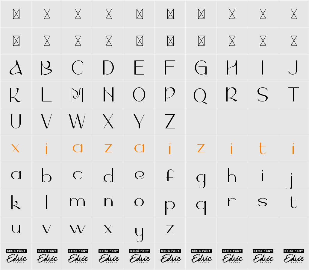Bilshen Demo 字符映射表
