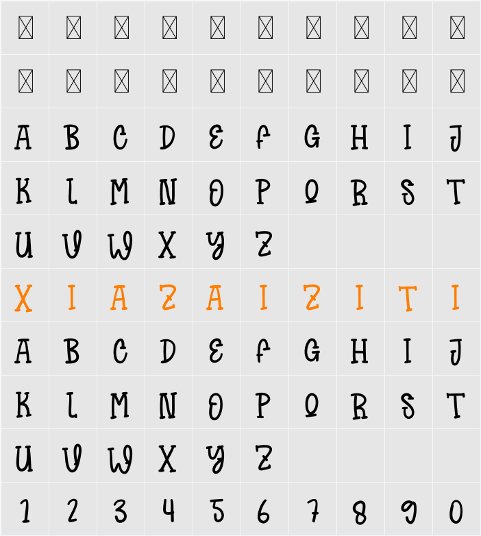 Beach And Sand 字符映射表