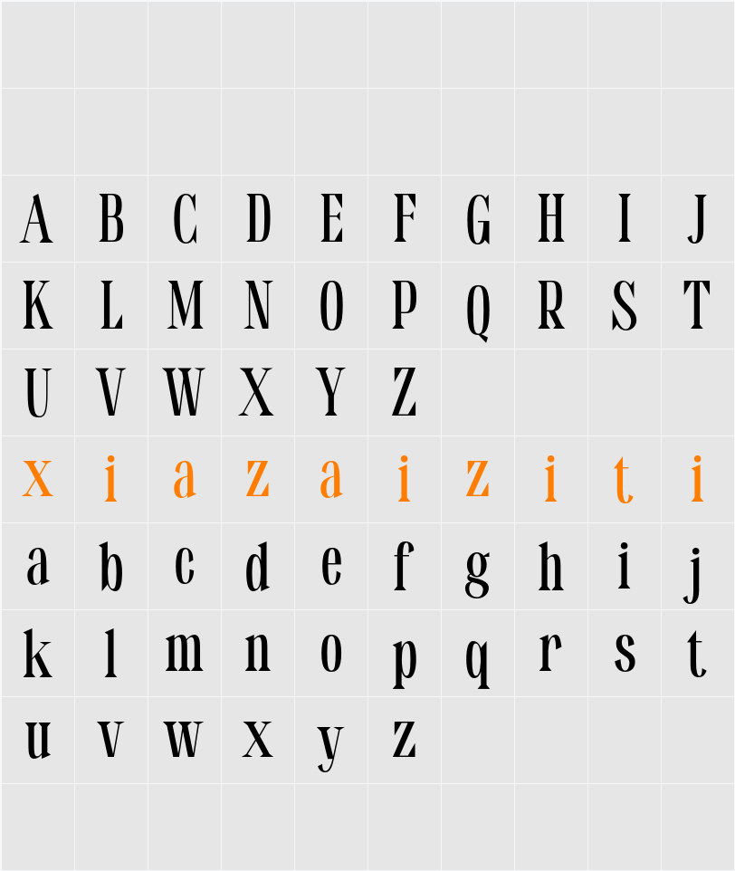 Benida Demo 字符映射表