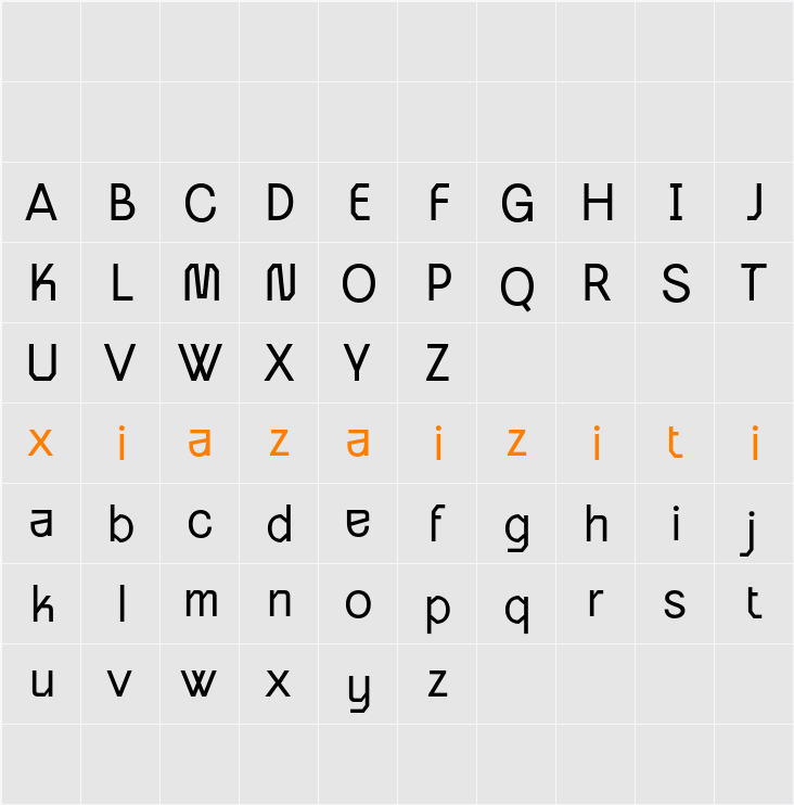 Bartine Demo 字符映射表
