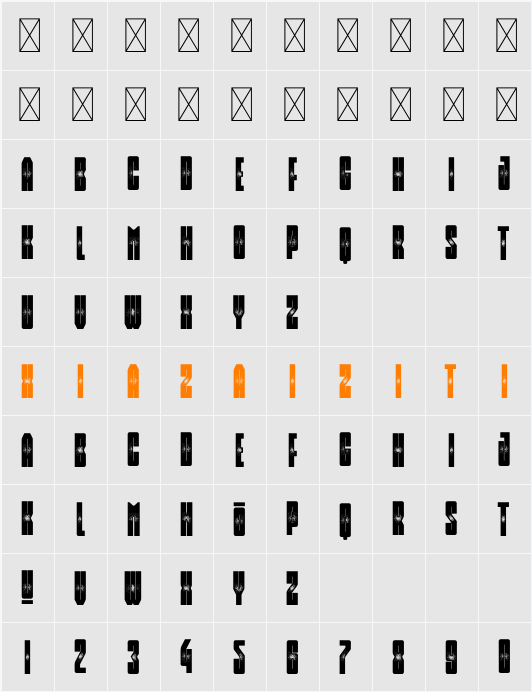 Bochum Texture Personal Use 字符映射表