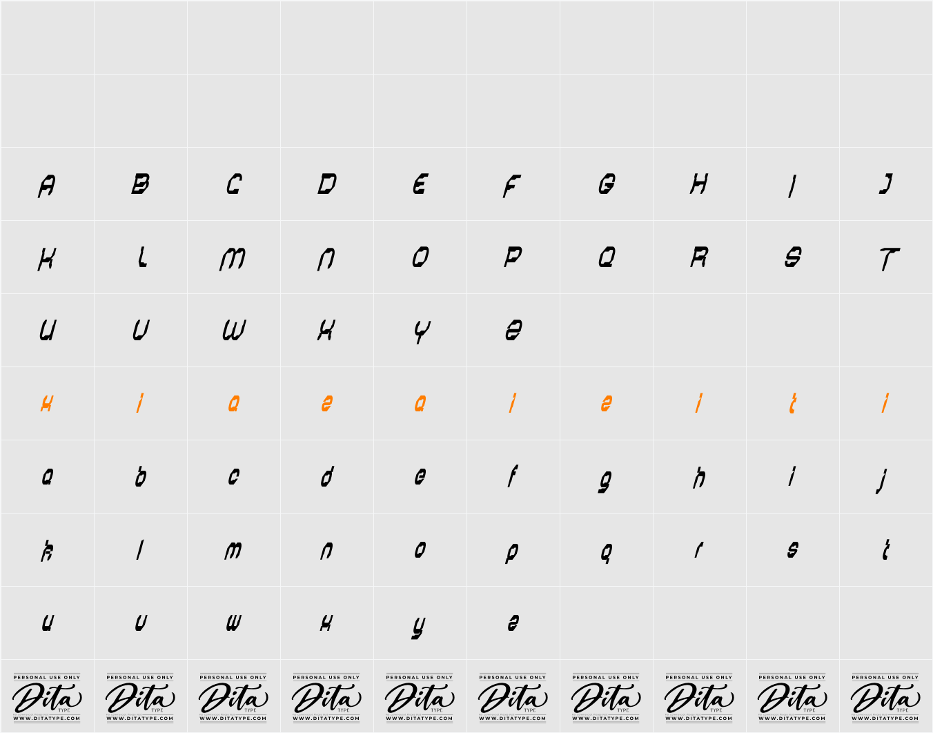Behoveful Personal Use 字符映射表