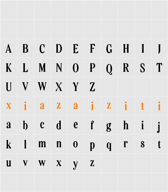 Bolognia Blur Demo 字符映射表