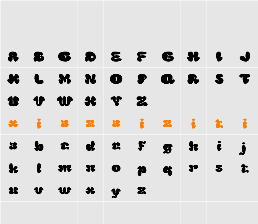 Balwine Rough Demo 字符映射表