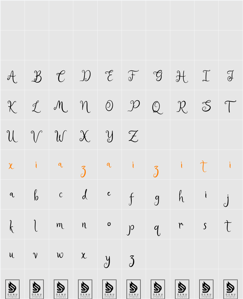 Bellina Seamy 字符映射表