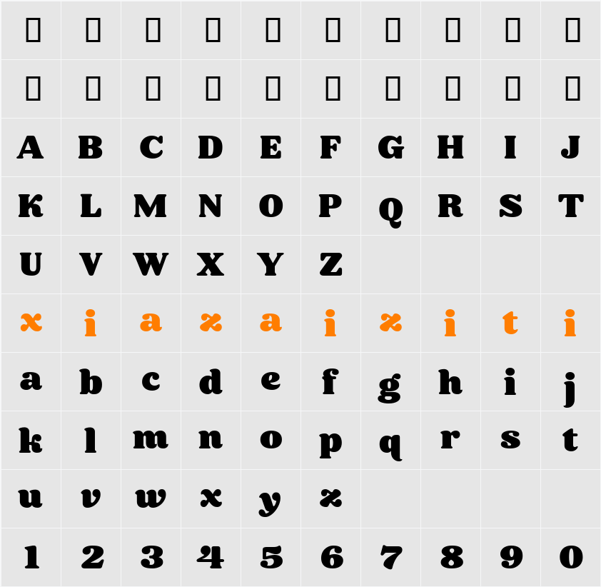 Billstein 字符映射表