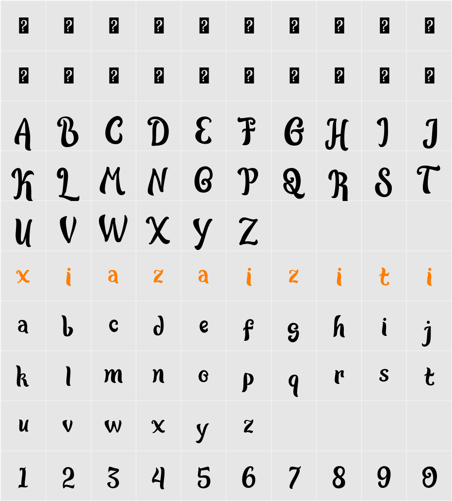 Black Ginger 字符映射表