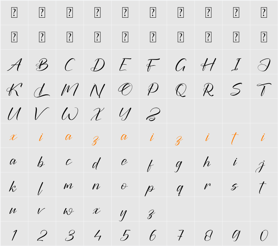 Brityna Hashim 字符映射表