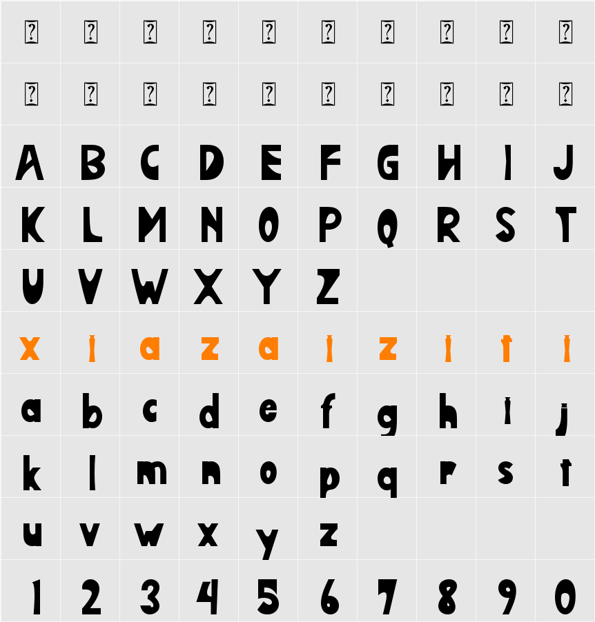 Bohemian Collection Demo 字符映射表