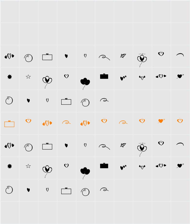 Brigadoon Extras 字符映射表