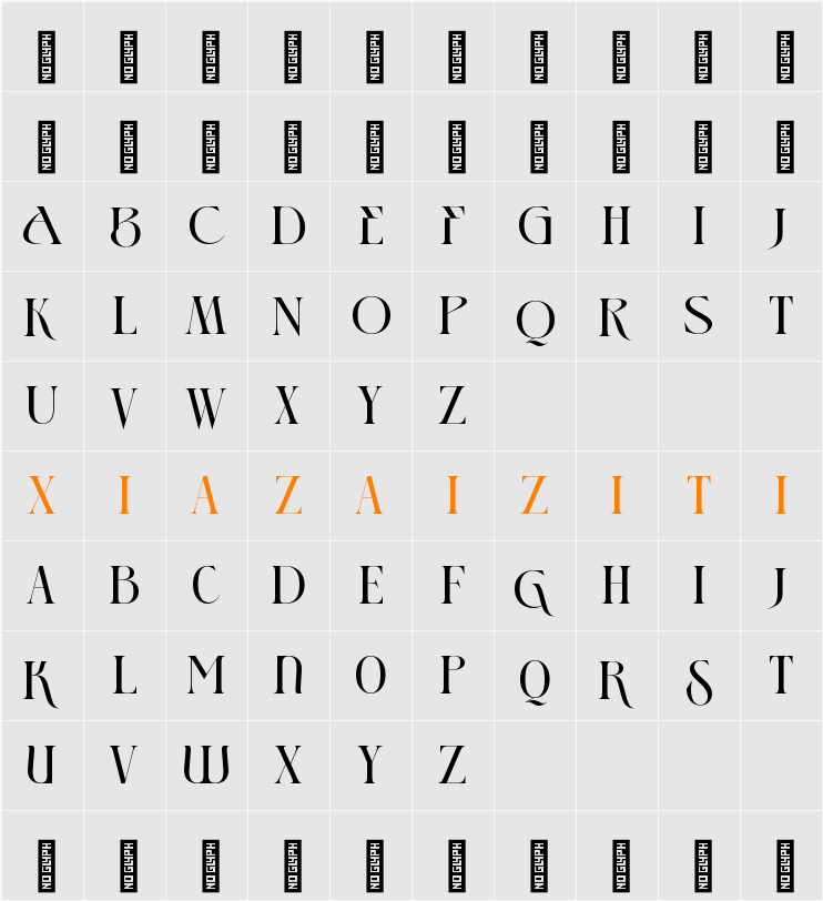 Fragor - Demo Version 字符映射表