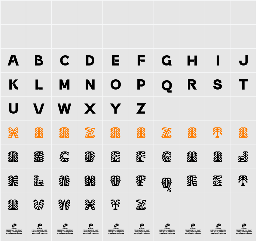 Corail Display DEMO 字符映射表