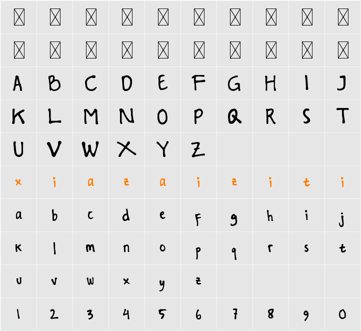Delions 字符映射表
