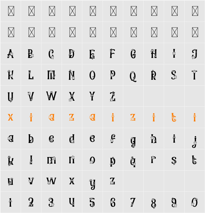 Christmas Chances Candy 字符映射表