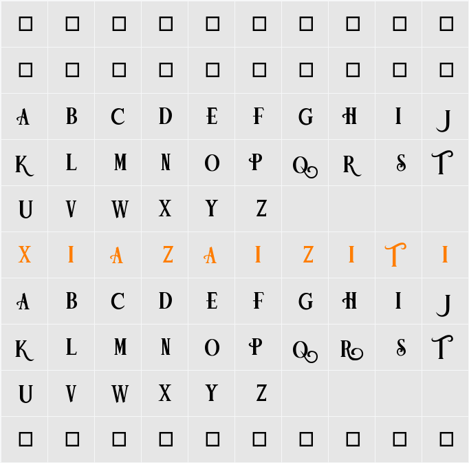 Christmas Joy Demo 字符映射表