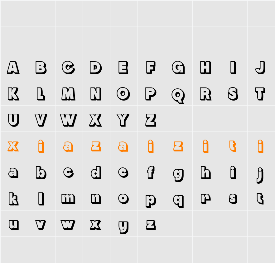 CS Cavania 3D Demo rudeRight 字符映射表