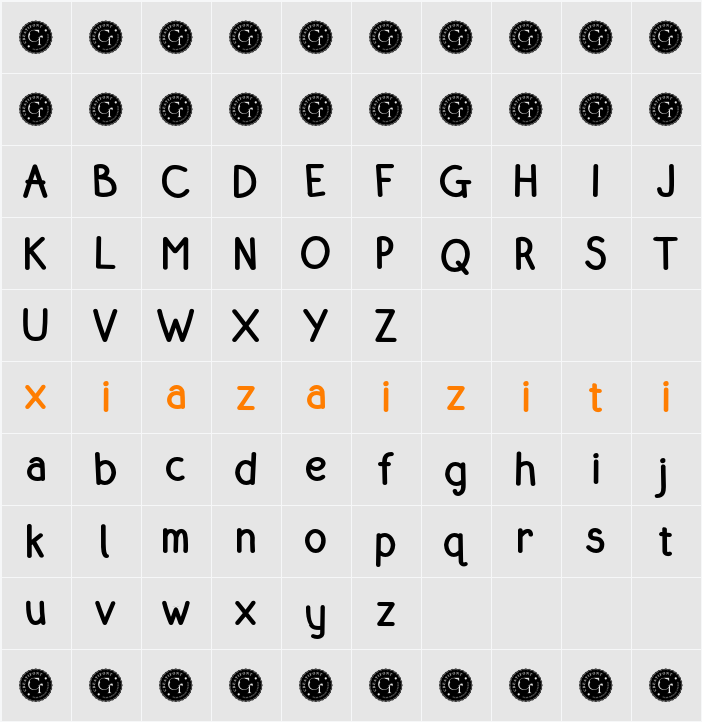 CF Littohandy Demo 字符映射表