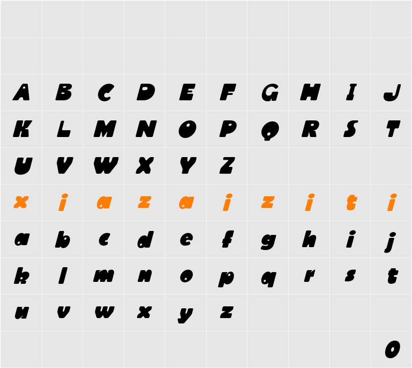 CF Bernados Demo 字符映射表