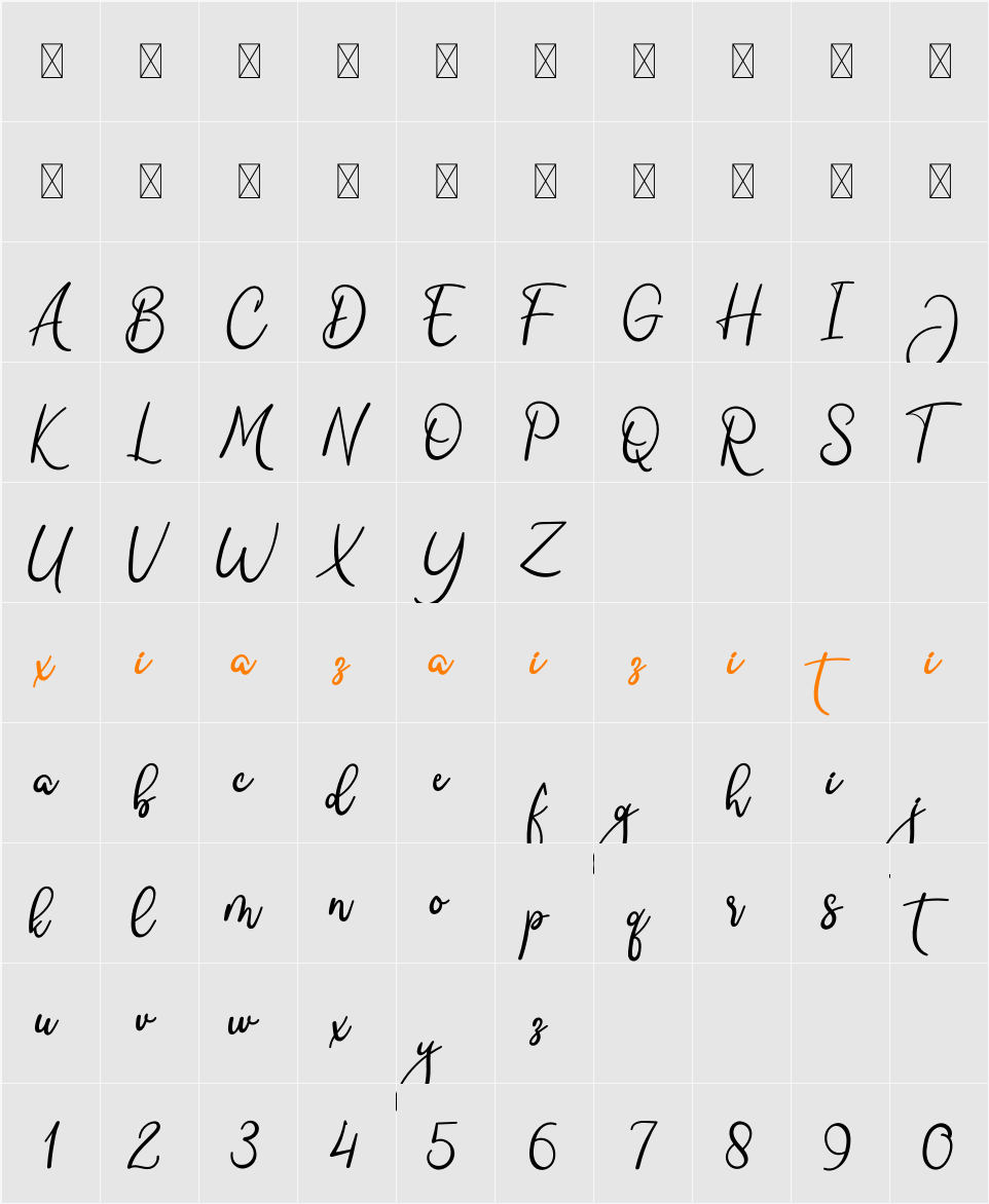 Clara Signature 字符映射表