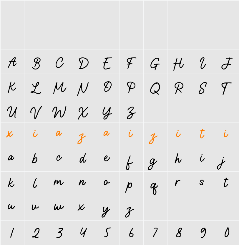 Devina Garden 字符映射表