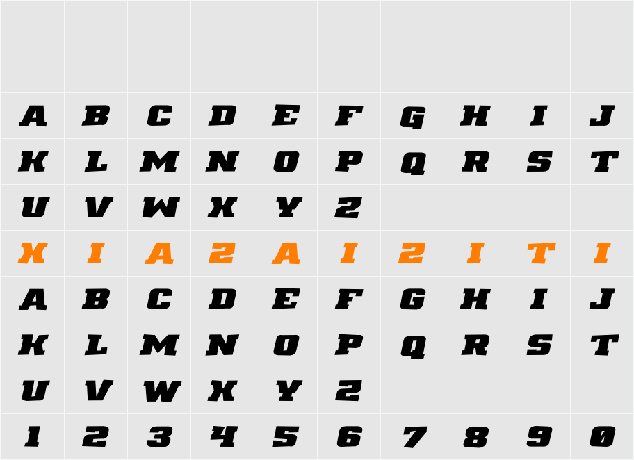 Drover Rough Italic 字符映射表