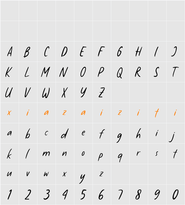 Demo Tiny Petals 字符映射表