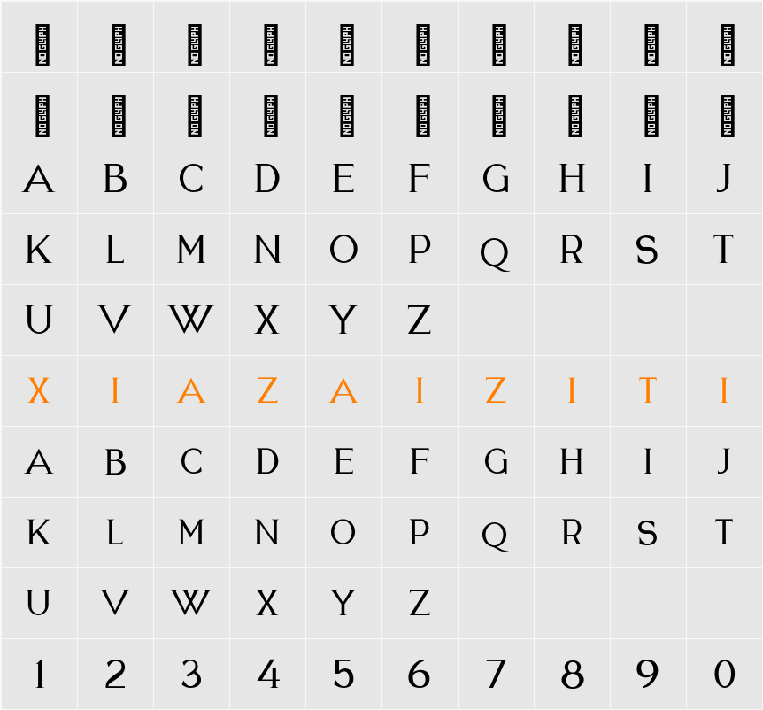 Casca Riola Personal Use 字符映射表