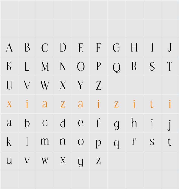 CS Canela Demo 字符映射表