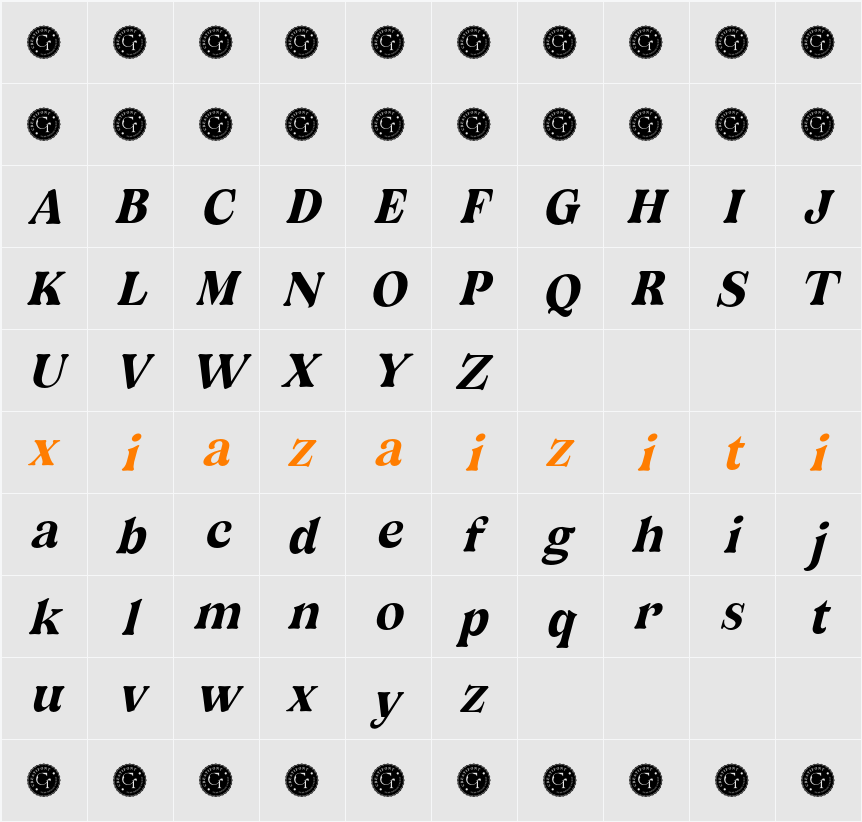 CF Oliviera Demo Ita 字符映射表