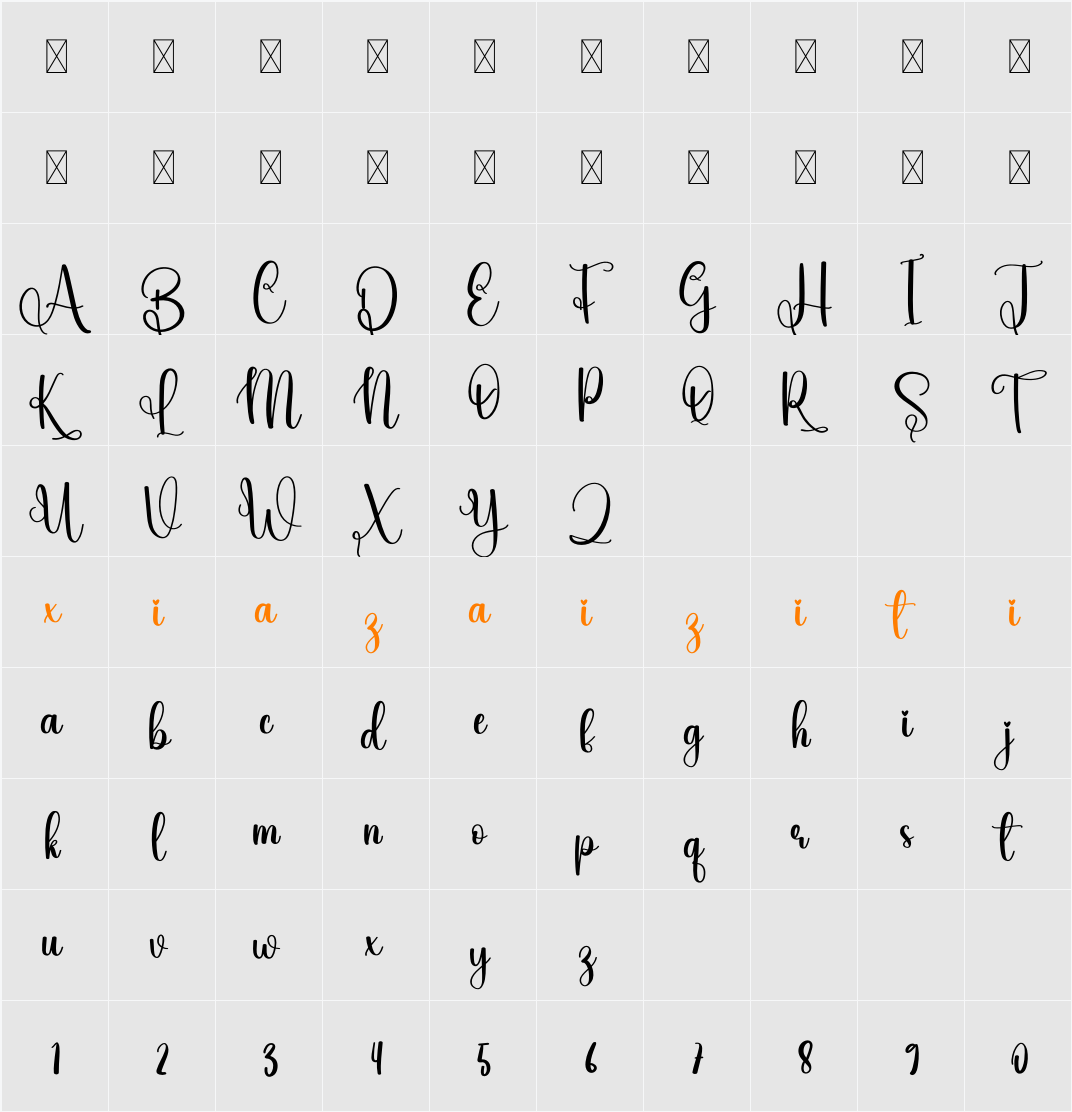 Bulky 字符映射表