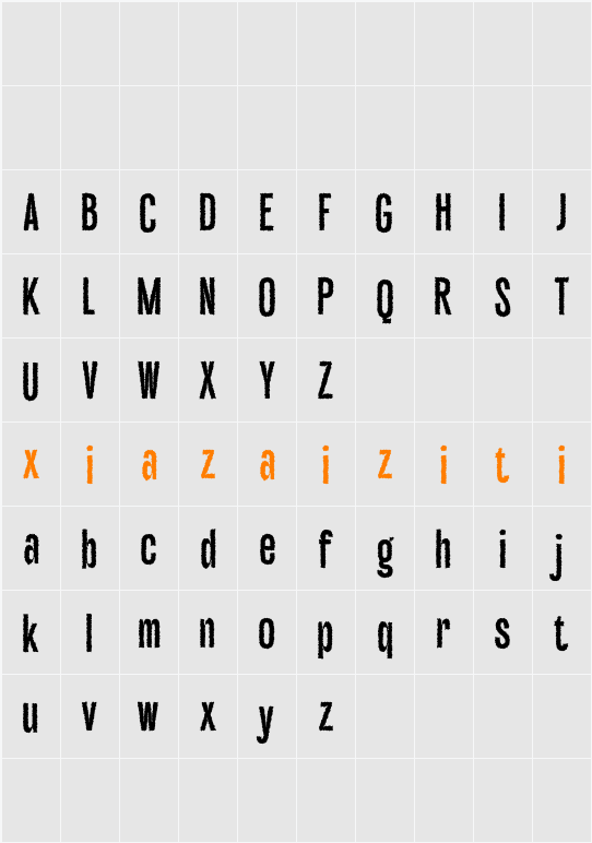 Galber Rough Demo 字符映射表