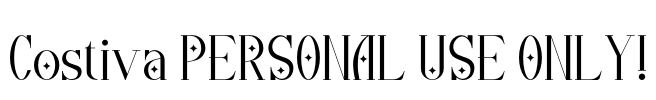 Costiva PERSONAL USE ONLY! 字体预览图