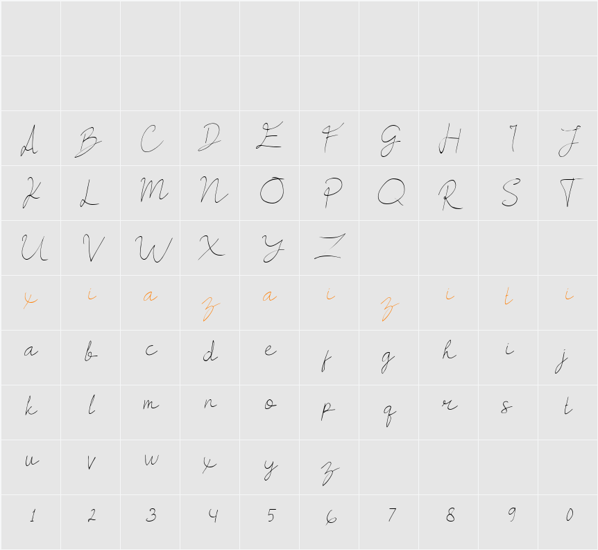 Coolerick Demo 字符映射表