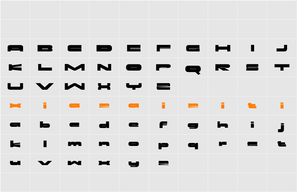 CS Volans Demo 字符映射表