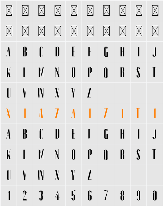 Firecrest Font Demo 字符映射表