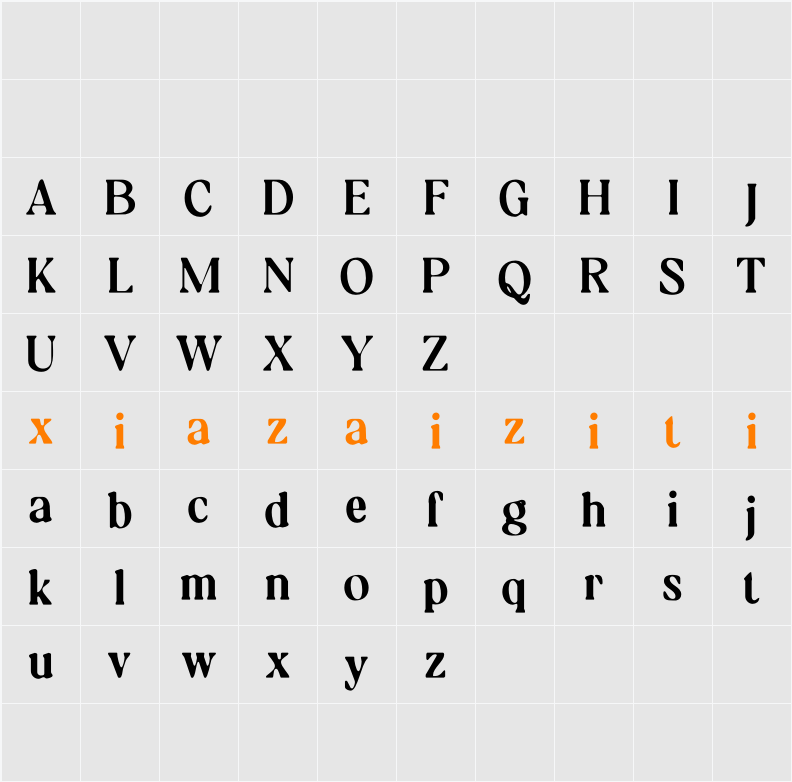 Gamilia Blur Demo 字符映射表