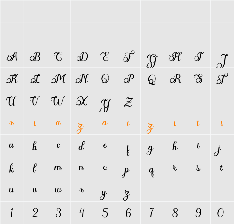 Gabryel 字符映射表