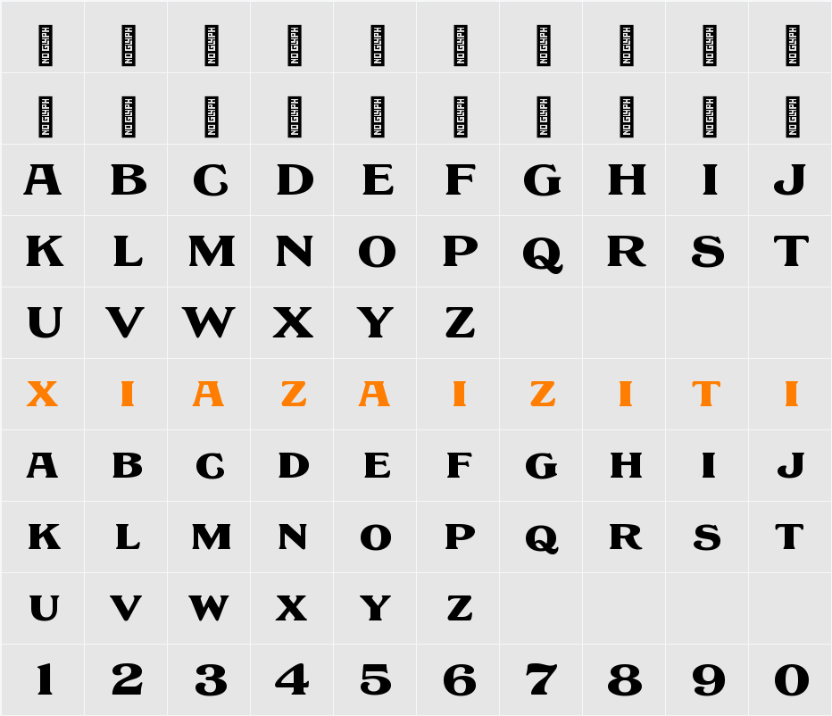 EFCO Barnis 字符映射表