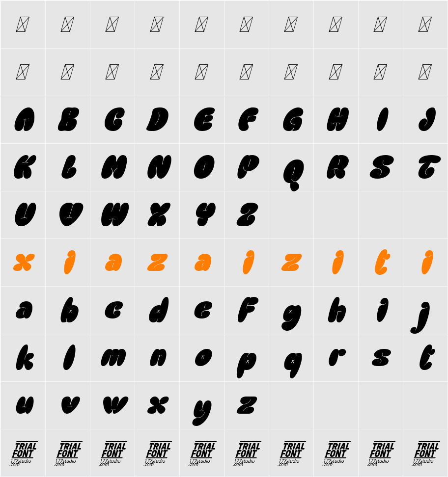 Freedom Standing Demo 字符映射表