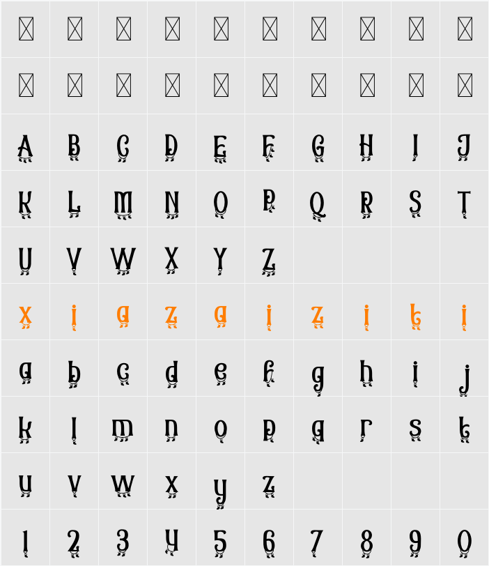 Christmas Chances Sock 字符映射表