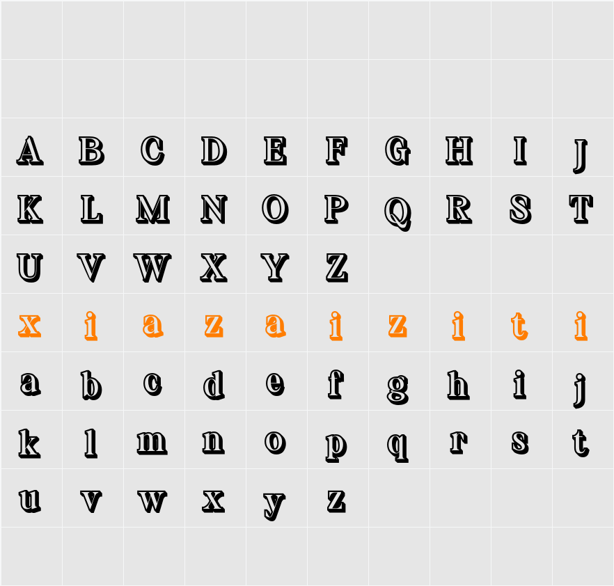 Gamilia 3D Demo rudeRight 字符映射表