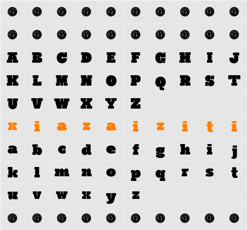 CF Andest 字符映射表