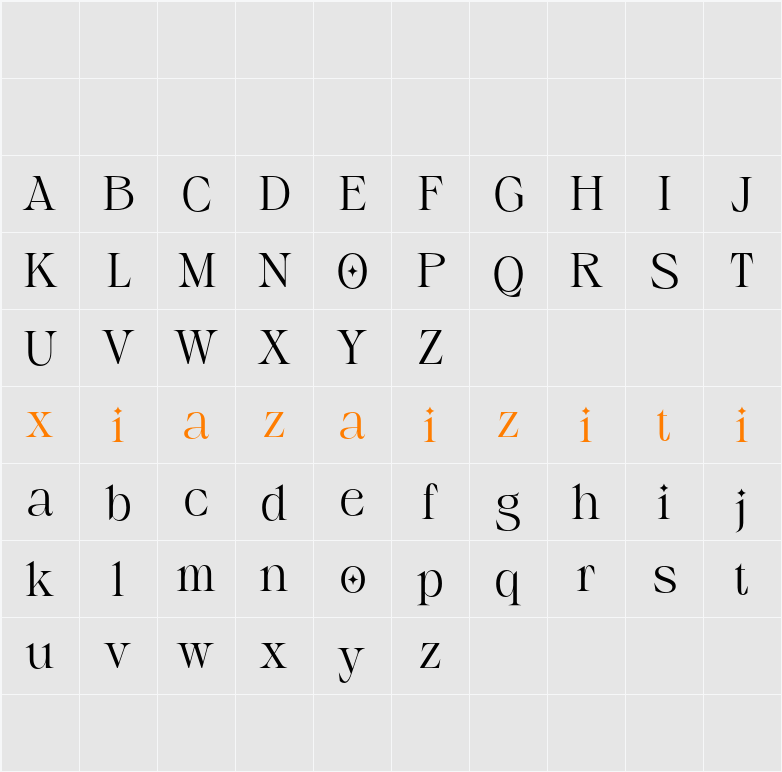 CS Flora Demo 字符映射表