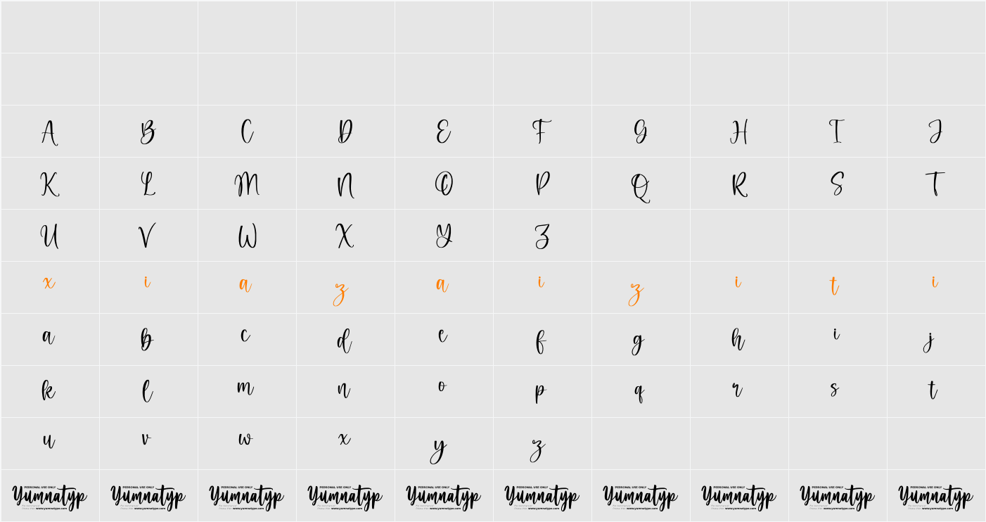 Canoliga Personal Use 字符映射表
