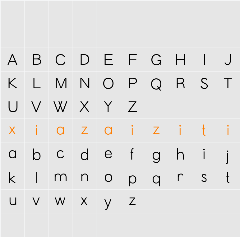 Chemian Demo 字符映射表