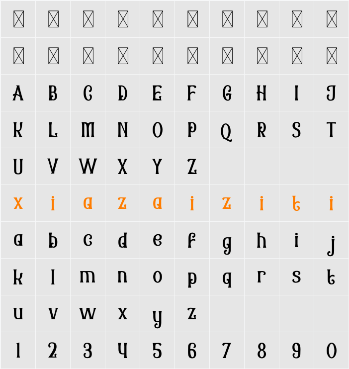 Christmas Chances 字符映射表